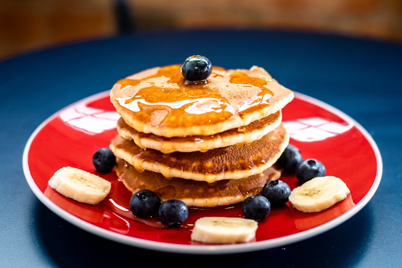 Stack of pancakes with syrup