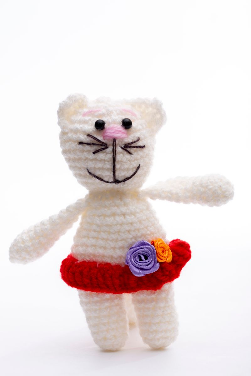 Handmade crochet cat softie by Dawson Whyte Handmade