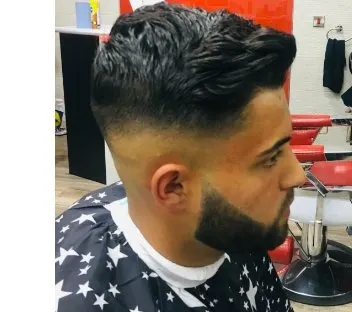 Mid fade with beard trim