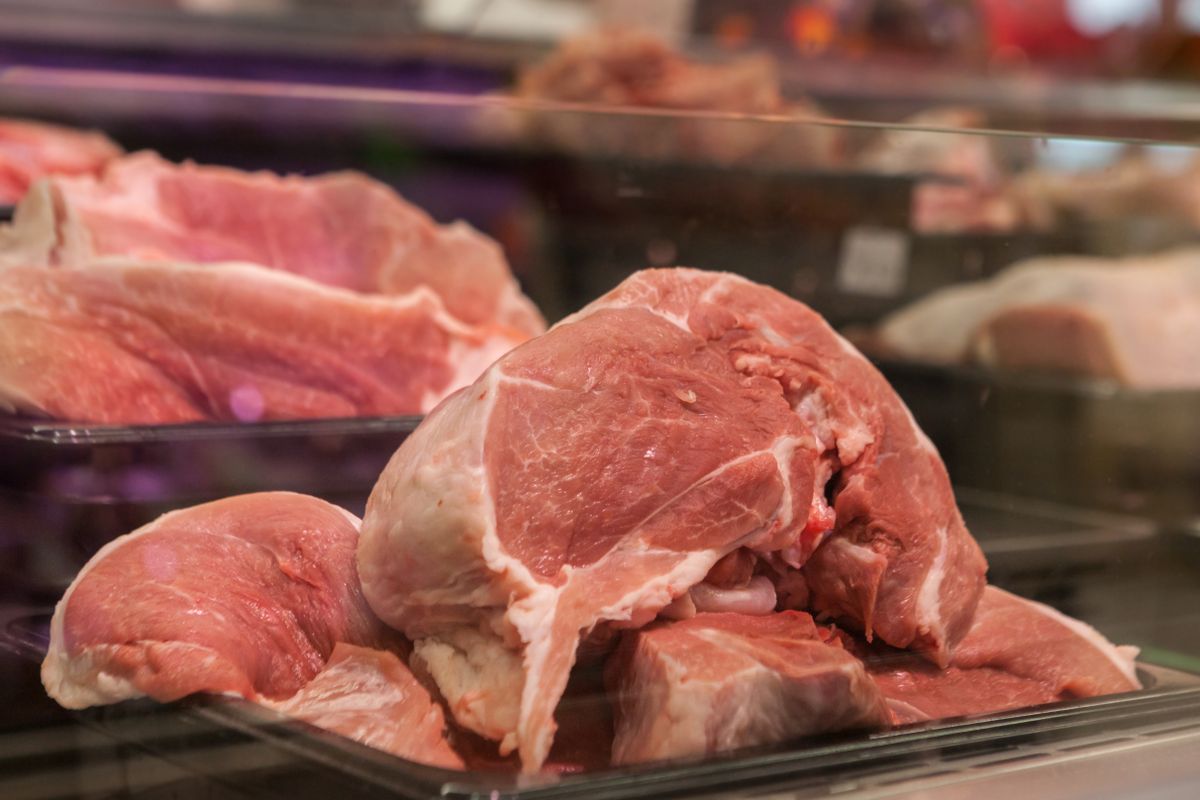 Fresh cuts of meat on display at Hodge's Butchers