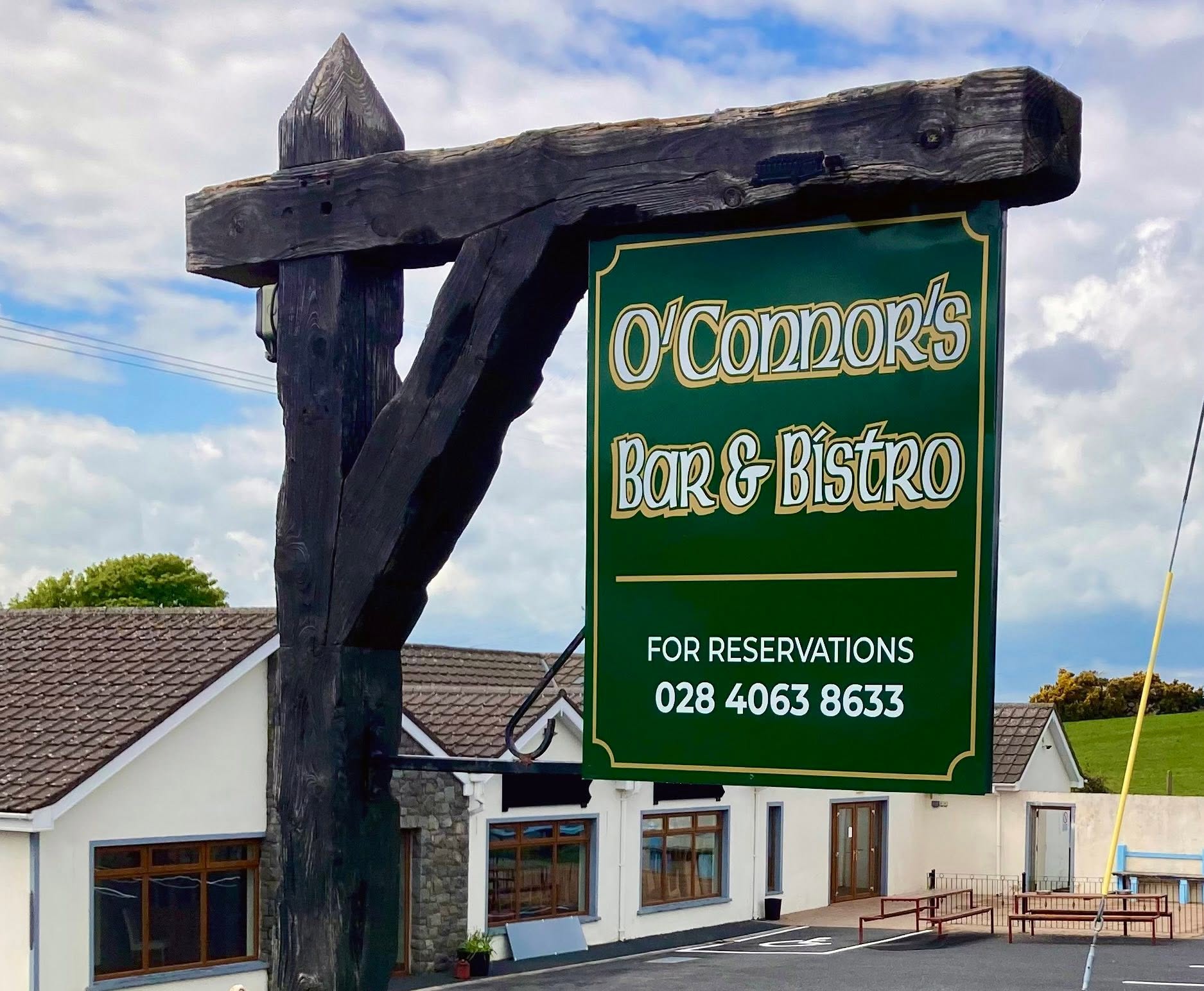 Hanging fascia sign for O'Connor's Bar & Bistro