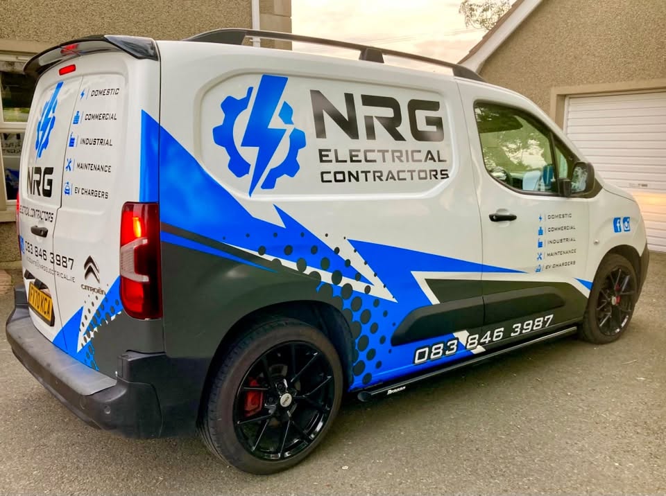 Full colour van wrap for NRG Electrical Contractors