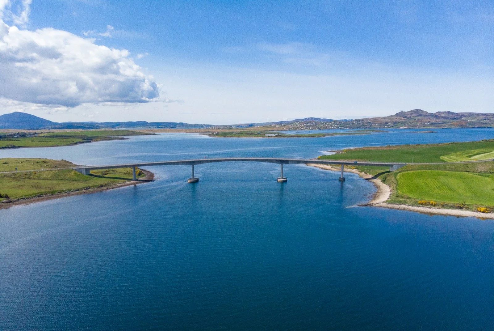 The Harry Blaney Bridge crossing the narrows of Mulroy Bay, Co. Donegal