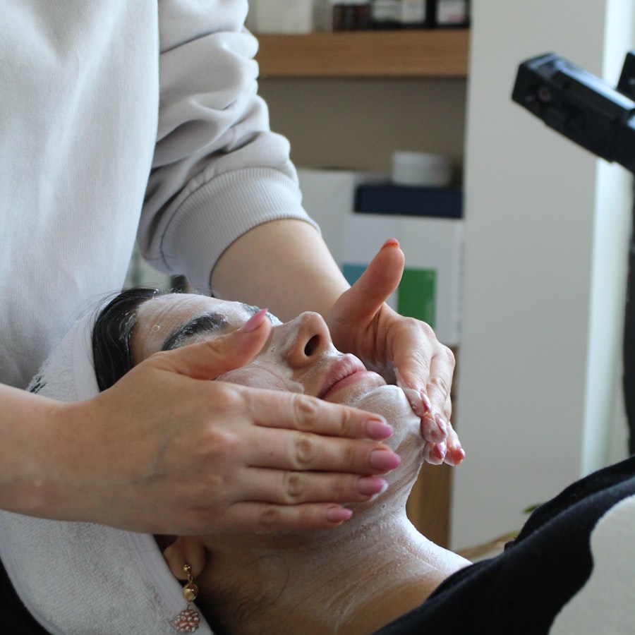 Skin treatment close up