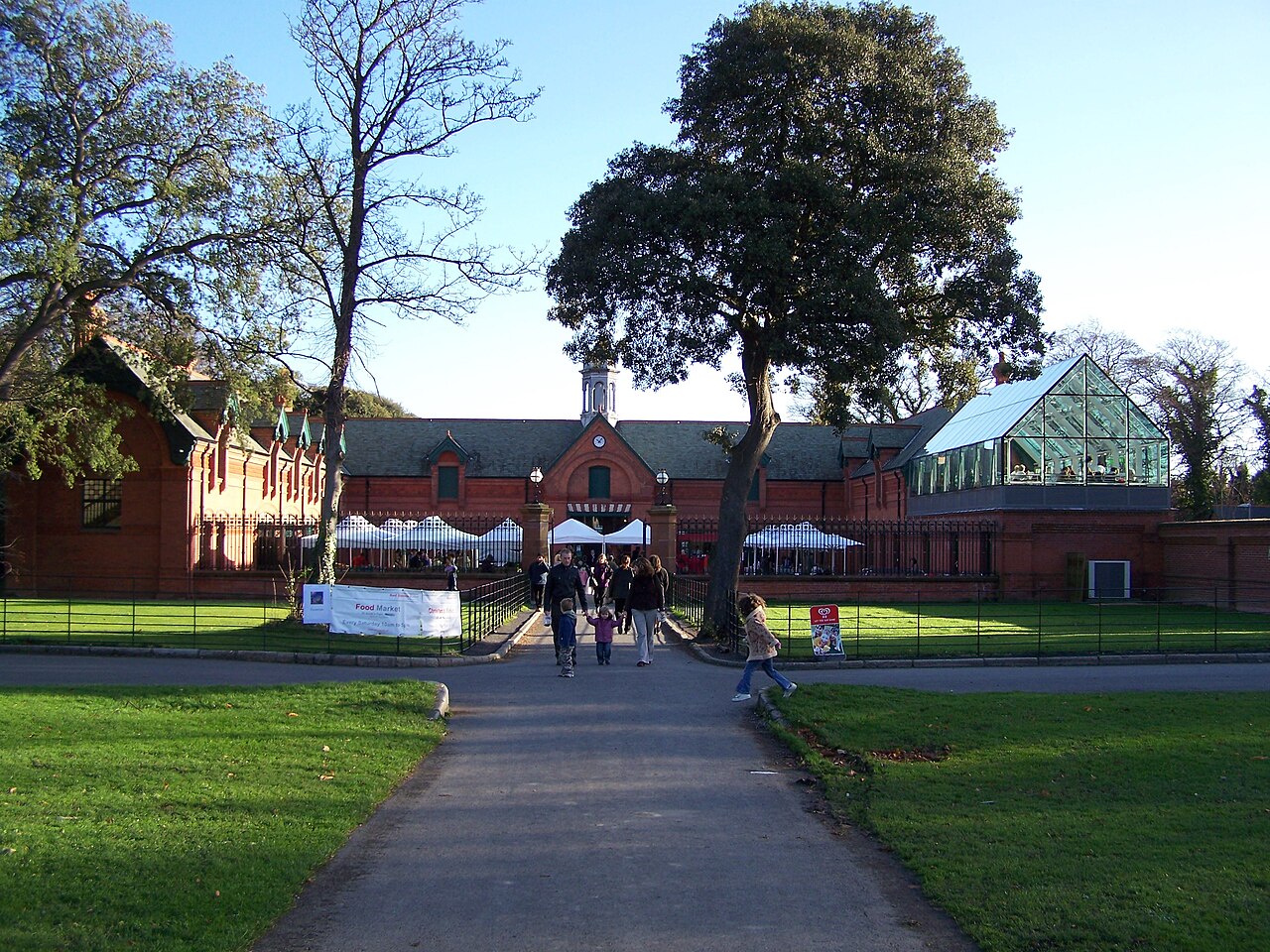 The Red Stables building, home to Olive's Room café and the Saturday farmers' market