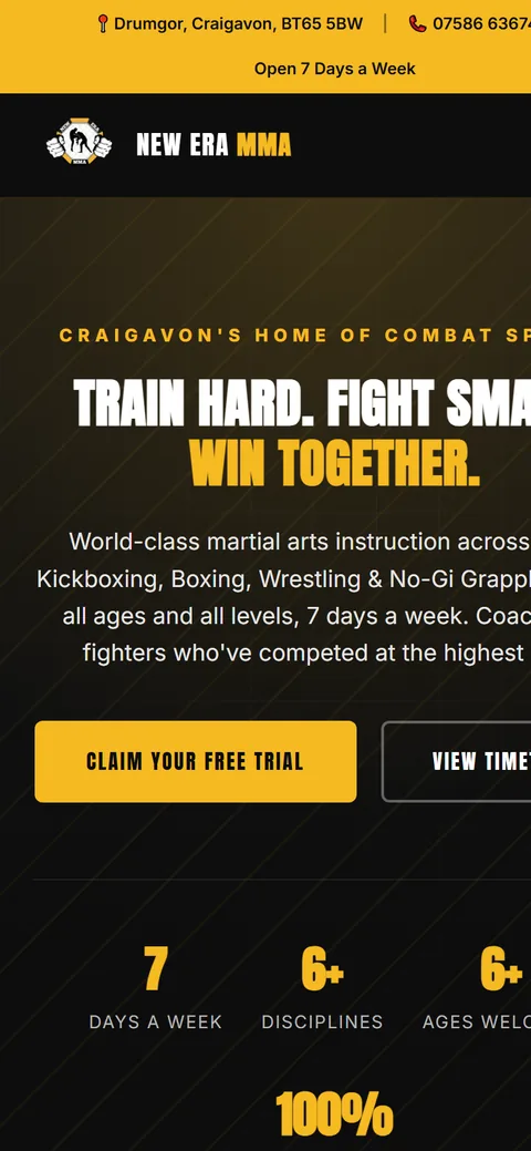 New Era MMA website on a phone